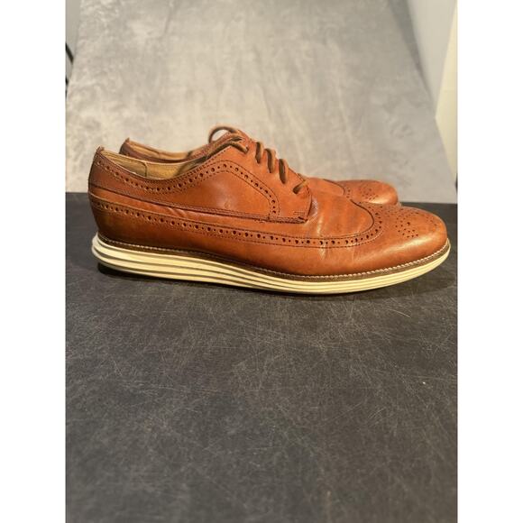 Cole Haan Shoes Mens Size 11 Brown Original Grand Wingtip Oxford Leather Casual